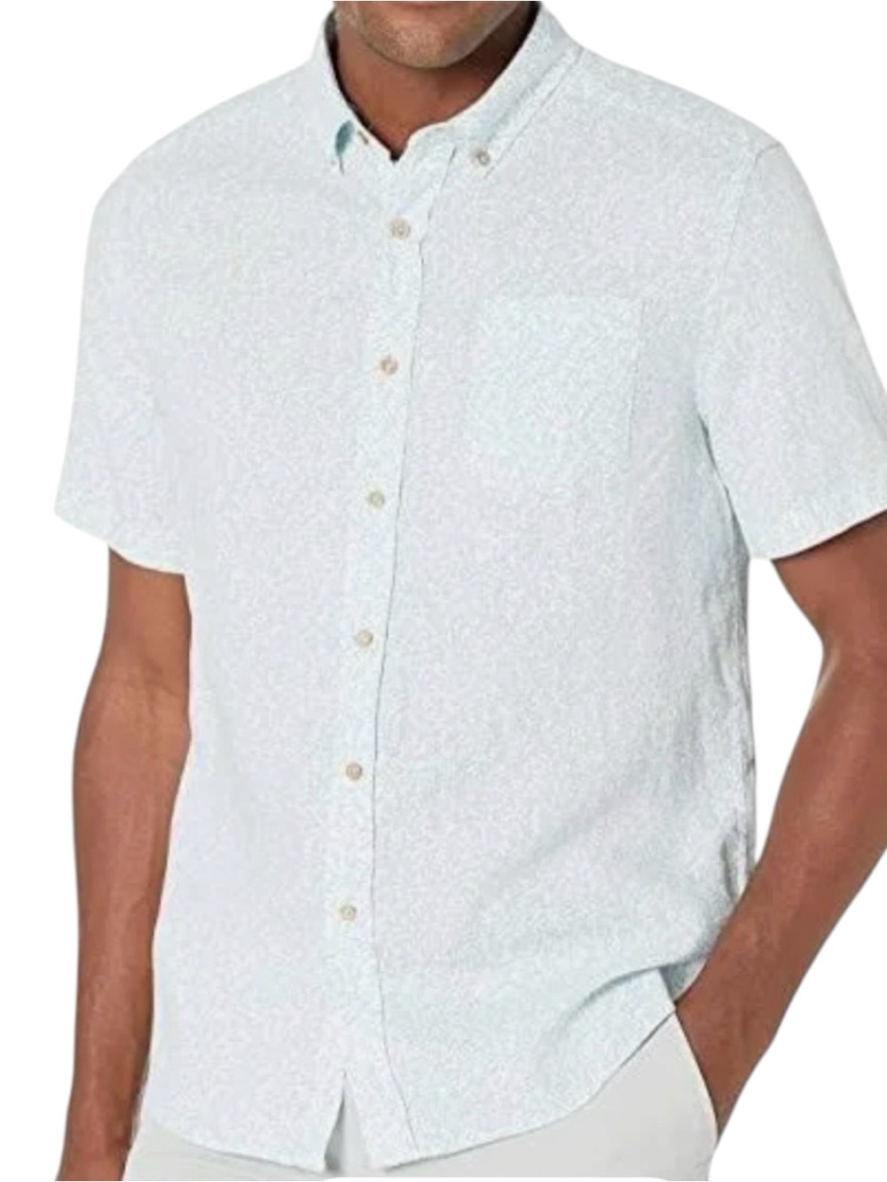 Southern Tide Coral Life Short Sleeve Button Down Shirt Mens M Coastal Print